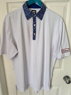 Mens Footjoy x Titleist Pro Short Sleeve Golf Polo Shirt Size Medium Like New